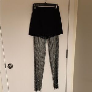 Fashion Nova High Waist Black and Silver Shorts